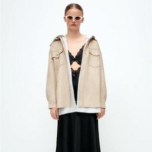 Zara Faux Suede Cream Shacket